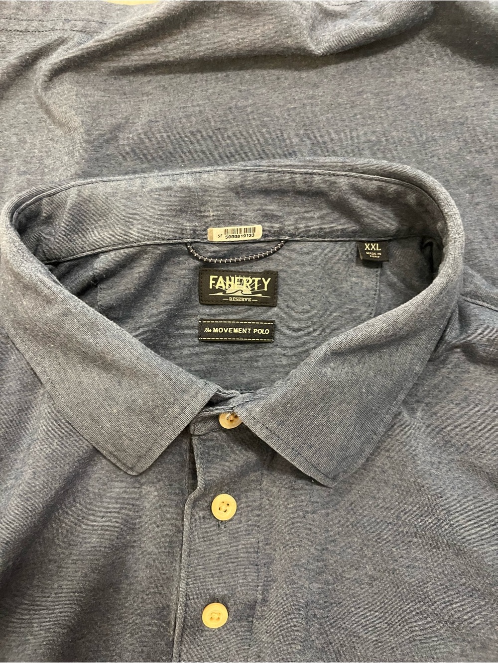 Faherty Reserve Men's Movement Polo in Heather Blue